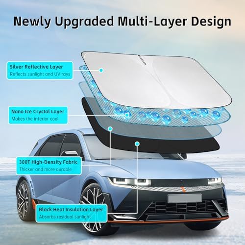Windshield Sun Shade for Hyundai Ioniq 5/9 2022-2026 Sunshade - Image 3