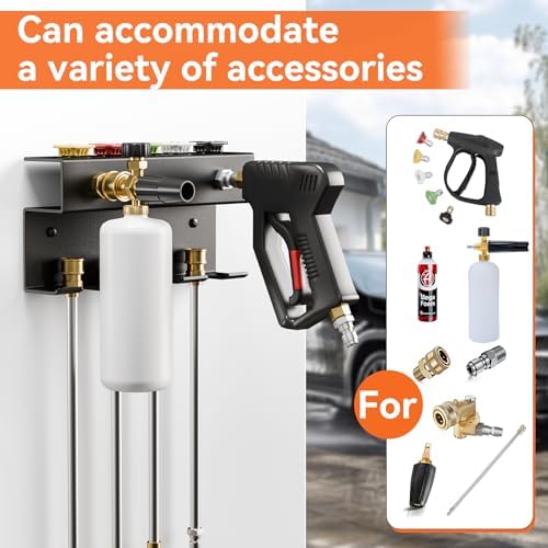 Foam Cannon Wall Mount and Pressure Washer Gun Holder Organizer - Image 6
