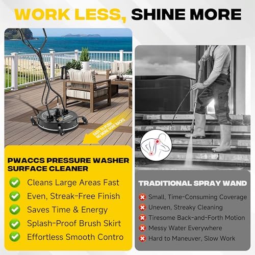 PWACCS 20" Pressure Washer Surface Cleaner with 4 Wheels and Dual Handle - Image 4