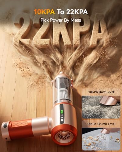 Cordless Handheld Car Vacuum Cleaner 22000PA with Dual Removable Battery - Image 2