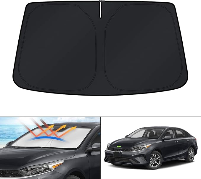 KUST Windshield Sun Shade for Kia Forte Accessories 2019-2024 Window Sunshade Sun Visor Protector Foldable Blocks UV Rays Keep Your Car Cooler by KUST