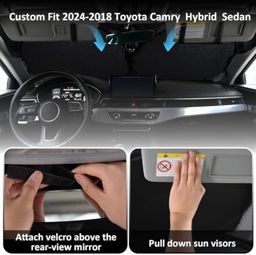 INSAUTO Windshield Sun Shades Custom Fit for Toyota Camry 2007-2017 - Image 3