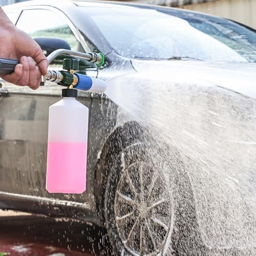 FENG PAI Pressure Washer Foam Cannon with Dual Connector Accessory & 7 Power Washer Sprayer Nozzles, Double Tip Attachment For Soap Cannon, 1/4" Quick Connect, 3600 PSI - Image 7