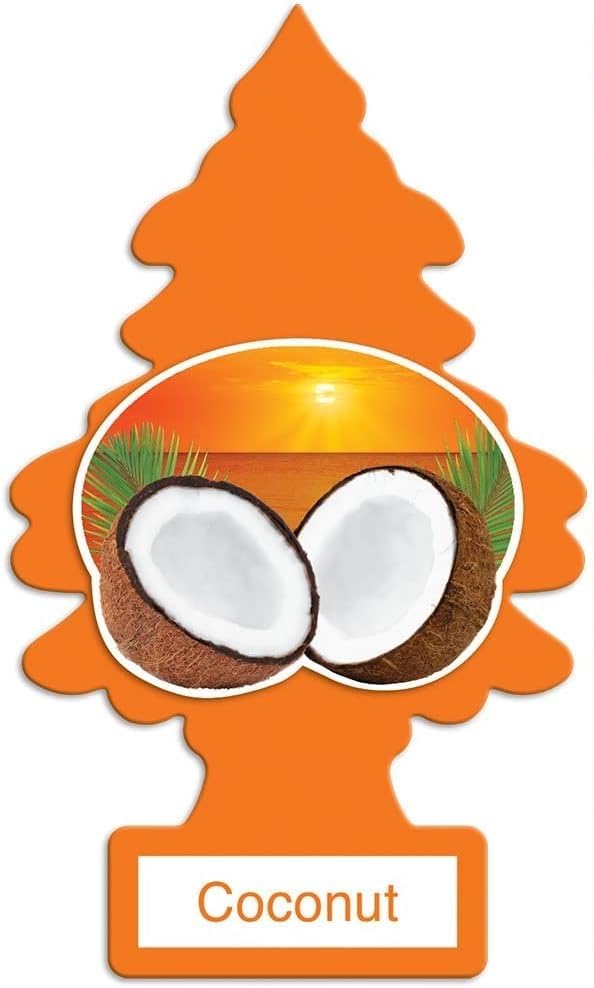 Little Trees Hanging Car and Home Air Freshener, Coconut Scent, 10 Pack - Image 2