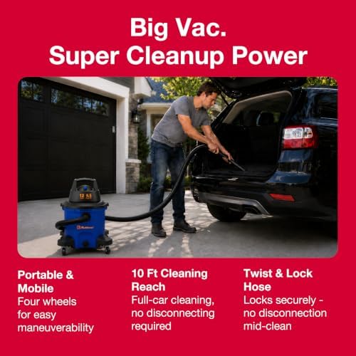 Koblenz WD-12 L4 Wet Dry Vacuum Cleaner, 12 Gallon 5.5 PHP - Image 2