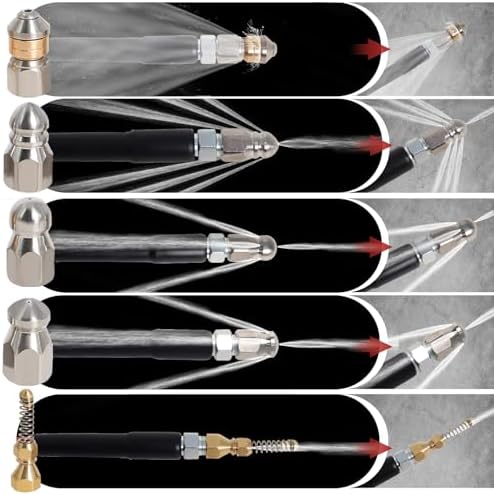 100FT Sewer Jetter Kit for Pressure Washer 5800PSI Drain Cleaner - Image 4