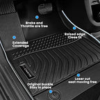 AUXKO All Weather Floor Mats for Honda Passport 2026 | High Wall,All-Weather,All Season,Odorless,Anti Slip,Rain&Salt Resistant,TPE Material,Black,Accessories,Pet Friendly - Image 5
