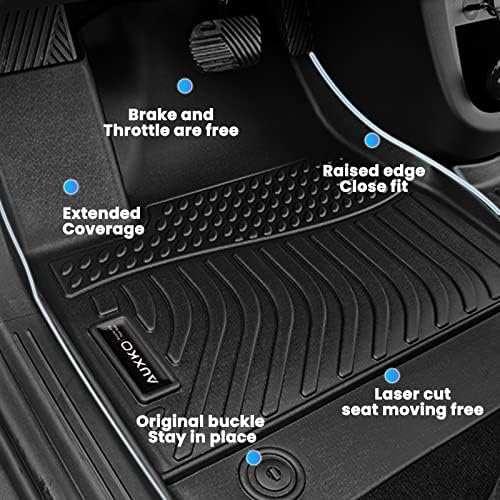 AUXKO All Weather Floor Mats for Honda Passport 2026 | High Wall,All-Weather,All Season,Odorless,Anti Slip,Rain&Salt Resistant,TPE Material,Black,Accessories,Pet Friendly - Image 5