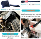 oesee PRO Choice 4 Pack Long Handle Wheel Brush Kit for Cleaning Wheel and Tire- 2X Soft Wheel Cleaning Brush, Detailing Brush and Stiff Tire Brush - Image 6