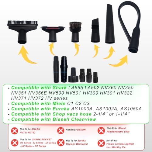 Replacement Vacuum Attachments & Brushes 1.25'' plus Universal Adapter Kit - Image 2