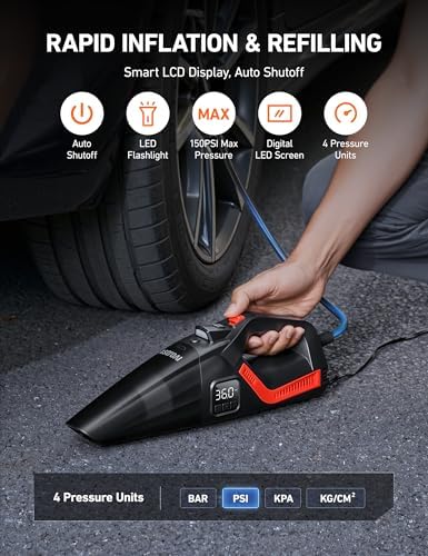 AstroAI 4-in-1 V3 12VDC 16.4FT High Power Handheld Car Vacuum&Tire Inflator - Image 3