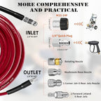 50FT Sewer Jetter Kit for Pressure Washer, 5800PSI Drain Cleaner Hose - Image 4