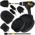 Holikme 8Pc Drill Brush Set - Scrub Brushes with Extension for Home Clean by Holikme