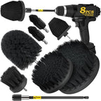 Holikme 8Pc Drill Brush Set - Scrub Brushes with Extension for Home Clean by Holikme