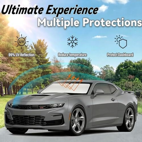 Windshield Sun Shade for 2016-2025 Chevrolet Chevy Camaro - Image 3
