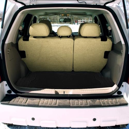 ZONETECH All Weather Rubber Semi Pattern Cargo Liner Trunk Floor Mat – Premium Quality Black Heavy Duty Cargo Trunk Floor Mat (2 Pack) - Image 7