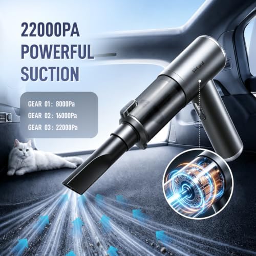 SirLord Portable Handheld Car Vacuum, 22000Pa Strong Suction for Car - Image 3