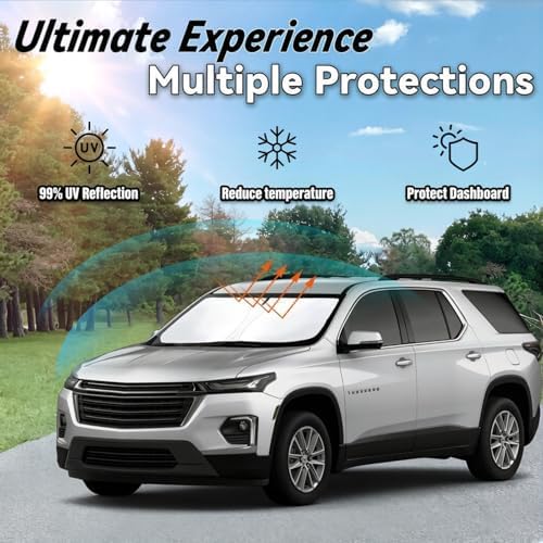 Custom Fit Chevrolet Traverse 2018-2026 Chevy Traverse Windshield Sun Shade - Image 3