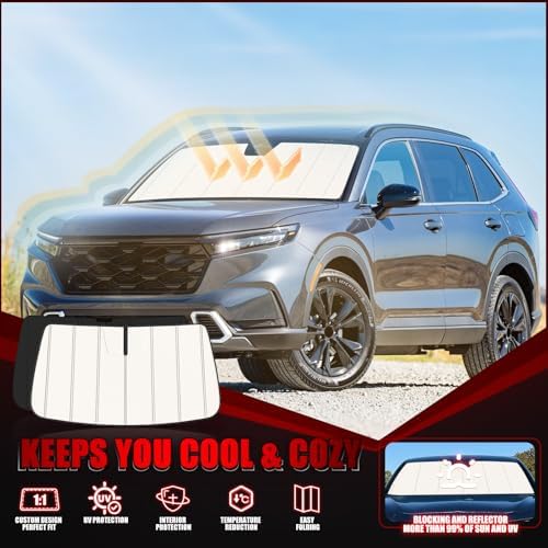Windshield Sun Shade for Honda CRV 2023-2026, Accordion Folding Design - Image 2