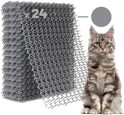 Petfolio 24 Pack Scat Mat for Cats - 16.5 x 13.4 Inch Cat Spike Mat with 1 Inch Spikes is A Perfect Pet Training Mats for Cat Repellent Indoor & Outdoor. Keep Cats Away All Year Round by Petfolio