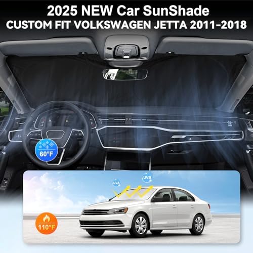 Windshield Sunshade for 2011-2017 2018 Volkswagen VW Jetta Sun Visor Shield - Image 4