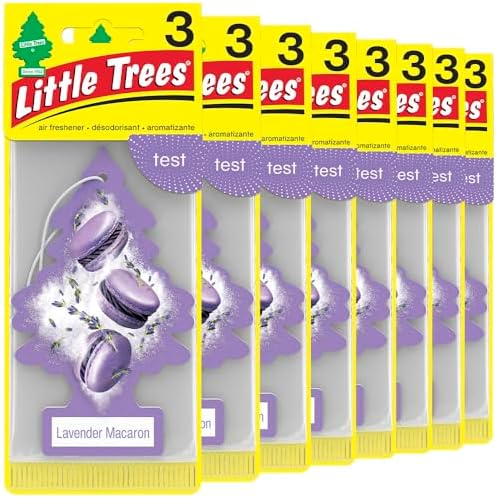 LITTLE TREES Car Air Freshener | Hanging Tree Provides Long Lasting Scent for Auto and Home | 24 Air Fresheners |Lavender Macaron by LITTLETREES