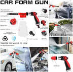 40Pcs Car Wash Detailing Kit Cleaning Kits with Foam Gun Sprayer Vacuum with Long Cord Drill Brush Large Wash Mitt Towels Complete Interior Exterior Car Washing Supply Set Black - Image 2