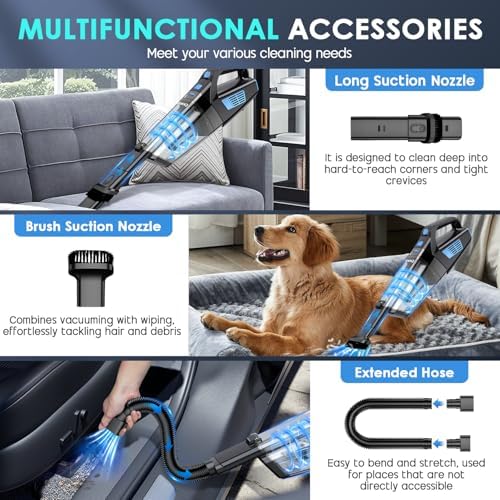 CKIKH Handheld Vacuum Cordless, 15000PA Hand Held Car Vacuum Cleaner - Image 3