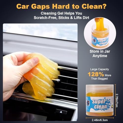 8Pcs Car Detailing Kit,160g Gel,Dual Vent Brush,Boars Hair for Auto - Image 6