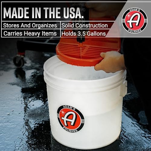 Adam's Polishes 3.5 Gallon Car Wash Buckets & Grit Guards (2 Pack) - Detailing Bucket for Washing & Storage | Stores Soap, Foam Cannon, Towels & More - Image 3