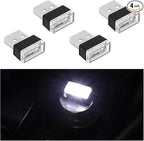 4PCS USB LED Car Interior Atmosphere Light, Plug-in USB Interface Vehicle Ambient Lamp, Automotive Interior Night Decoration Lamp, Universal for SUV Automobile Truck (White) by Guilcam