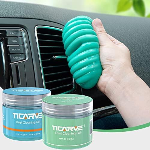 TICARVE 2Pack Cleaning Gel for Car Putty Car Slime Cleaning Car Detail Putty Tools Car Interior Cleaner Automotive Car Cleaning Kits Keyboard Cleaner Blue Green (320g/11.2oz) by TICARVE