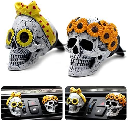 Sugar Skull Air Fresheners Vent Clips Halloween Car Accessories for Women by Idefair