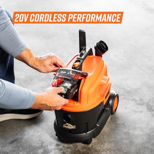 Armor All DAA202W 0901 2.5 Gal 20V Max Cordless Wet/Dry Vac Orange/Black - Image 3