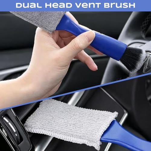 9 Pcs Car Detailing Brushes Kit, Car Interior Cleaning Tool with Cleaning Gel - Image 4