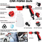 33Pcs Car Wash Detailing Kit Cleaning Kits with Foam Gun Sprayer Brush Large Wash Mitt Towels Complete Interior Exterior Car Washing Supply Set Blue - Image 2