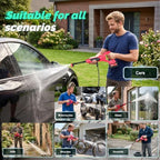 Cordless Pressure Washer, 80Bar/1160PSI Battery Power Washer Gun with 6-Nozzle & 2*3.0Ah Battery, Portable Car Washing Kit, High Pressure Jet Wash for Patio, Driveway, Pet, Garden, and Home Cleaning - Image 7
