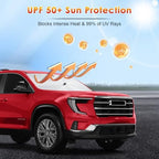 Umbrella Sunshade for Car Windshield 2025 2026 GMC Acadia, Custom Fit Windshield Sun Protector Cover, 6-Layer Heat-Resistant Fabric, Ultra-Strong Fiberglass Frame, Quick Setup (for 2025+ Acadia) - Image 3