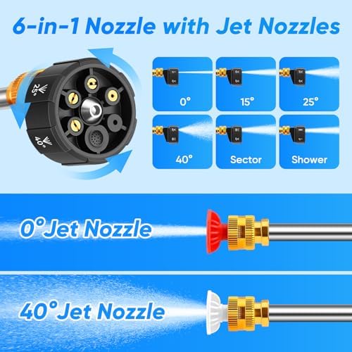 Portable Cordless 600PSI Pressure Washer, 6-in-1 Nozzle with Jet Nozzles - Image 4