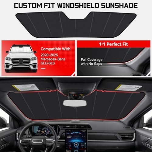 Windshield Sun Shade Custom Fit for Be-nz GLE/GLS 2020-2025 - Image 2