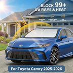 Windshield Sun Shade for Toyota Camry 2025 2026 Sunshade Front Window Shade Custom Fit Camry Accessories Sun Visor Foldable Shade Blocks UV Rays Accessories - Image 2