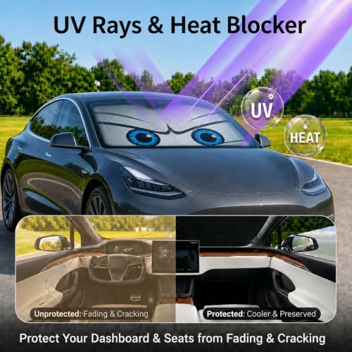 Tesla Model 3/Y Windshield Sun Shade, Sporty Silver - Image 3
