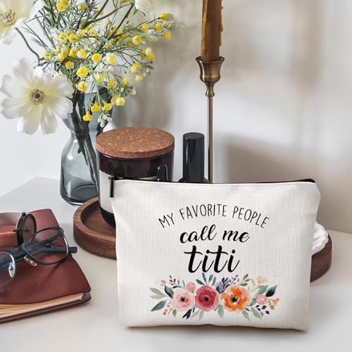 DILSJ Aunt Titi Gifts Makeup Bag, Auntie Gift For Aunts From Niece Christmas Birthday Mothers'S Day Bags For Women, Best Auntie Gifts Zipper Makeup Pouch Travel Organizer Toiletry Bags & Cases - Image 2