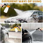 Car Wash Detailing Kit Cleaning Kits with Foam Gun Sprayer, Car Wash Brush and Large Wash Mitt Duster for Car Interior and Exterior Cleaning (Orange) - Image 3
