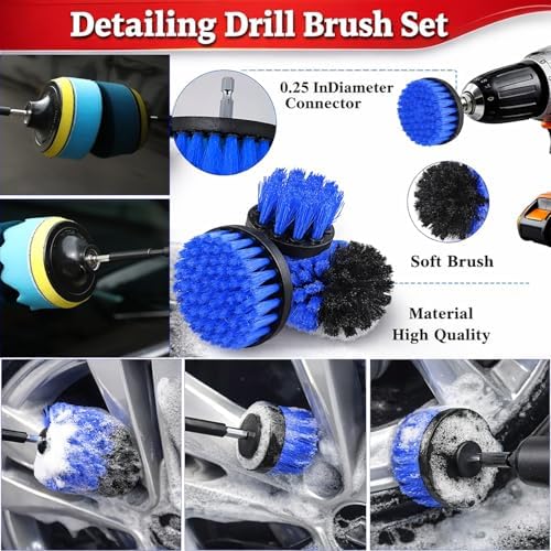 63PCS Car Wash Cleaning Kit,Car Wash Brush with Long Handle,Car Detailing Kit with Foam Gun,Car Cleaning Supplies,Handheld Vacuum, Car Detailing Kit (63PCS) - Image 4