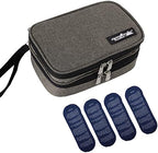 apollo walker Insulin Cooler Travel Case with Ice Packs and Insulation | TSA Approved Includes 2 x 90g ice packs for 9-hour cooling insulin pens & syringes for Diabetics to Carry (Gray) by apollowalker