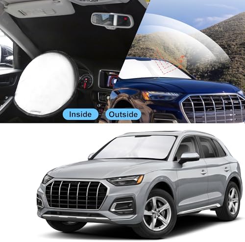 TINGLU Sun Shade for Audi Q5 2018-2024 2025 2026 Accessories Windshield Sun Shade Window Shade UV Rays Protection Sun Visor Cover with Steering Wheel Sunshade Storage Bag - Image 6