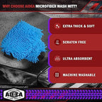 AIDEA Car Wash Mitt Microfiber, 1PK, Car Wash Brush, Blue, 7.12''X10.14'' - Image 3