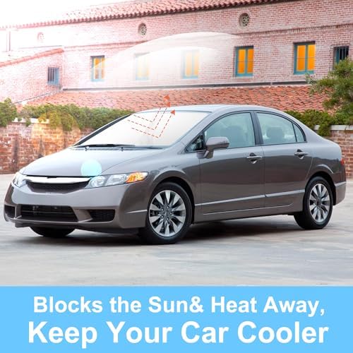 TINGLU Sun Shade for Honda Civic 2006-2011 Accessories Windshield Sun Shade Window Shade UV Rays Protection Sun Visor Cover with Steering Wheel Sunshade Storage Bag - Image 5