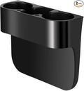 2PCS Seat Wedge Cup Holder for Car, Seat Gap Filler Cup Organizer Storage Box with Coaster(Black) by AULESSE